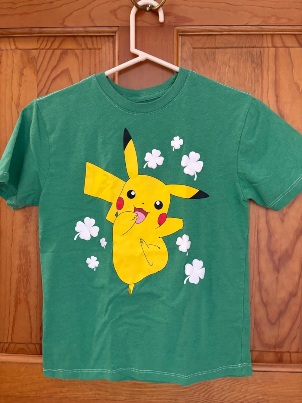 Pokemon Green Tee with Yellow Pikachu Graphic